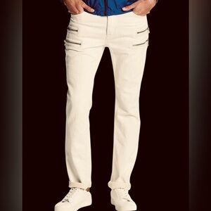 HUDSON | Men's Hudson Broderick Button Up jean Front Zip Linen Jeans NWT size 36